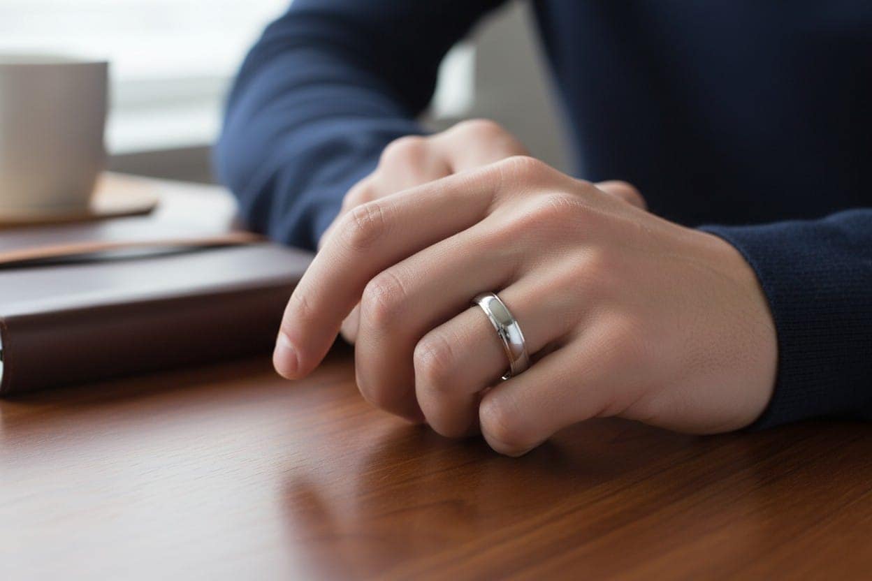 Men's Wedding Band 3mm Groove - Image 6