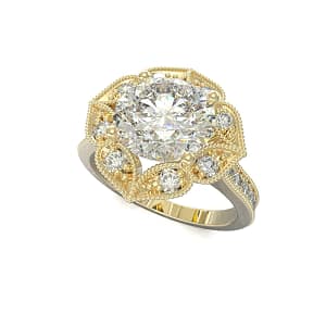 Halo Paisly with Round cut