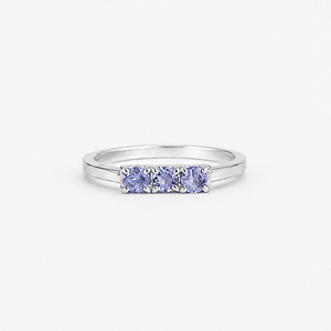Silver Linear Bleu Ring
