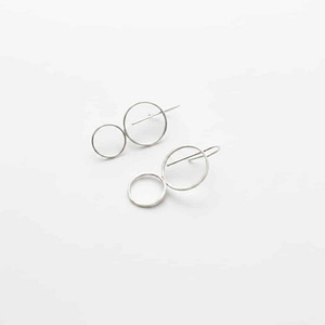 Double Circle Drop Earrings