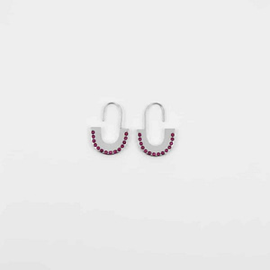 Silver Arcé Gem Hoop Earrings