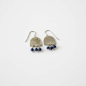 Lunar Halo Beaded Crescent Earrings