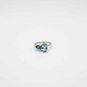Silver Azure Duet Ring