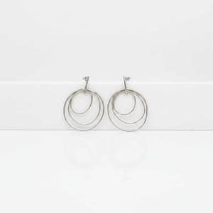 Silver Orbitra Drop Earrings